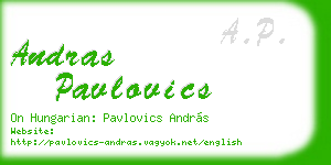 andras pavlovics business card