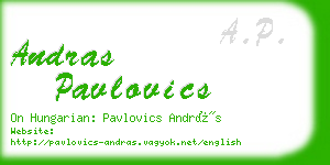 andras pavlovics business card